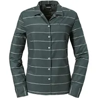 Schöffel Blusa 'Roslyn' cinzento escuro / verde / branco