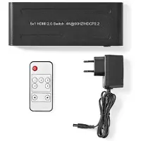 Nedis Comutador Hdmi 5 Portas 5xhdmi Entrada Para 1xhdmi Saída 4k Controlo Remoto Metal 60hz