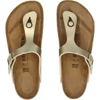 Birkenstock para mulher. 1016108 Sandálias Gizeh Birko-Flor (Ajuste Regular) dourado (41), Ouro, Plano, Nenhum, Casual