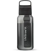 LifeStraw Go Nordic Noir GO-1L-NOIR, BPA-Free Plastic, garrafa de água com filtro de 2 fases, 1L