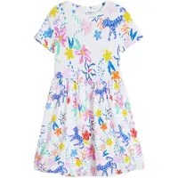 Desigual , Vestido curto estampado, AlgodÃO, Branco, 5/6