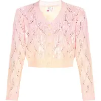 IZIA Casaco de malha 'Fashion Look' laranja pastel / cor-de-rosa / prata
