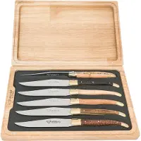Laguiole En Aubrac - conjunto de 6 facas para bife madeira mista, 62C99BDLBH