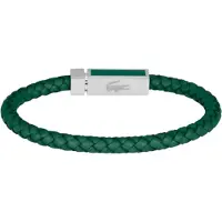 Lacoste Green leather Bracciale da uomo Rockel 2040449