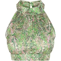 IZIA Top 'Boho' bege claro / verde / verde escuro / cor-de-rosa
