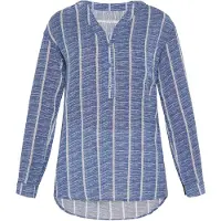 SANIKA Blusa 'Fashion Look' safira / branco