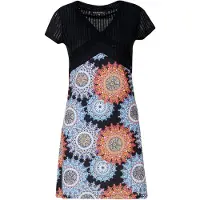 KOROSHI Vestido de verão azul claro / laranja / preto