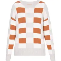 Swirly Pullover 'Back To School' cinzento claro / laranja escuro / branco