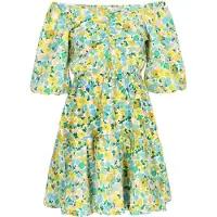 Swirly Vestido de verão 'Spring Summer' azure / amarelo / cor-de-rosa / branco