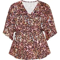 FELIPA Blusa 'Fashion Look' conhaque / cor-de-rosa / preto / branco