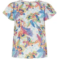 FELIPA Blusa azul céu / amarelo claro / verde / vermelho claro