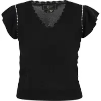 Faina Top preto / branco pérola
