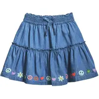 Desigual , Mini saia de ganga, Liocel, Azul, 7/8