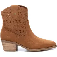 Xti para mulher. 14388502-CAMEL Botins em pele 143885 castanho (39), Couro, Marrom, 5 a 8cm, Zíper, Casual