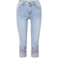 KOROSHI Calças de ganga safira / azul claro / vermelho escuro / branco