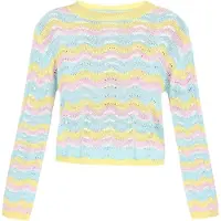 IZIA Pullover azul claro / amarelo claro / cor-de-rosa / branco