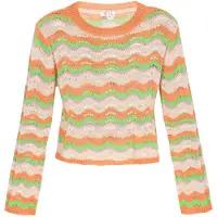 IZIA Pullover bege / verde / orquídea / laranja