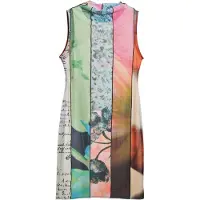 Desigual , Vestido mini com painéis, PoliÉSter, Verde, M