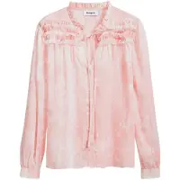 Desigual , Blusa com babados, PoliÉSter, Vermelho, L