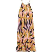 Desigual , Vestido midi efeito enrugado, PoliÉSter, Vermelho, S