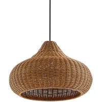 LUCANDE Candeeiro de exterior suspenso Taniola, 1 lâmpada, bege, rattan, IP44