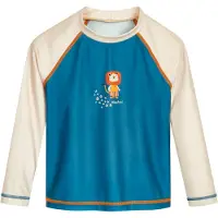 Playshoes Proteção UV 'Dschungel' petróleo / tangerina / branco lã