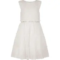 Happy girls Vestido cinzento-prateado / branco