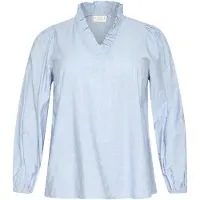 KAFFE CURVE Blusa 'Anni' azul céu / azul pastel / prata