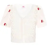 Mymo Casaco de malha verde / vermelho cereja / offwhite