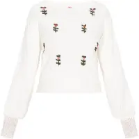 Mymo Pullover verde escuro / cor-de-rosa / vermelho / branco