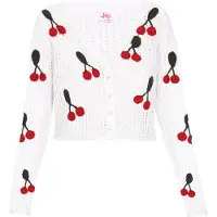 Mymo Casaco de malha 'Fashion Look' verde escuro / vermelho / branco