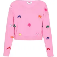 Mymo Pullover azul escuro / amarelo claro / laranja escuro / cor-de-rosa