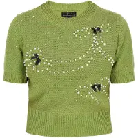 Faina Pullover 'Fashion Look' kiwi / preto / branco pérola