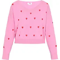 Mymo Pullover 'Comfy' cor-de-rosa / vermelho