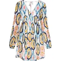 IZIA Vestido azul claro / açafrão / preto / branco