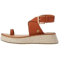 Pepe Jeans para mulher. PLS90688 Sandálias em pele macia Kate castanha (37), Couro, Marrom, 3 a 5cm, Fivela, Casual
