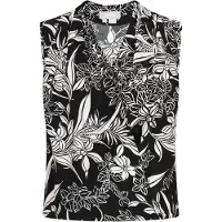 Usha Blusa 'Fashion Look' preto / branco