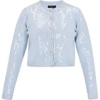 Faina Casaco de malha 'Fashion Look' azul claro