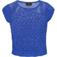 Faina Top de malha azul cobalto