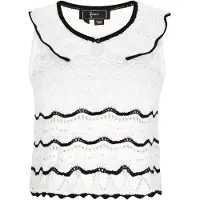Faina Top de malha 'Fashion Look' preto / offwhite