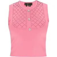 Faina Top de malha rosa claro / prata
