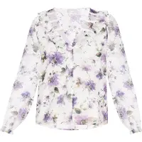 Usha Blusa 'Fashion Look' oliveira / roxo / preto / branco