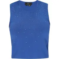 Faina Top de malha azul cobalto