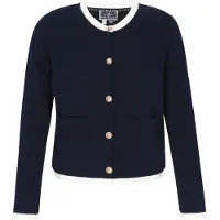 Dreimaster Maritim Casaco de malha navy / branco