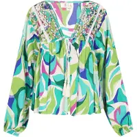 IZIA Blusa 'Fashion Look' aqua / verde claro / magenta / offwhite