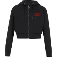 MyMo ROCKS Casaco em moletão 'Comfy' vermelho / preto