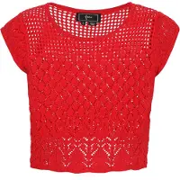 Faina Top de malha vermelho