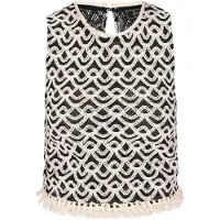 Faina Top de malha 'Fashion Look' preto / branco lã