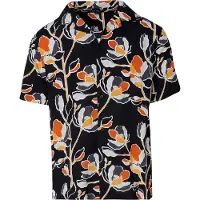 KOROSHI Camisa cinzento escuro / laranja / preto / branco