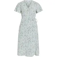Vila Vestido Midi De Manga Curta Lovie Wrap